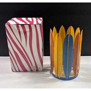 Pink Zebra Metal Surfboard Accent Shade Wax Warmer Summer Table Decor Beach